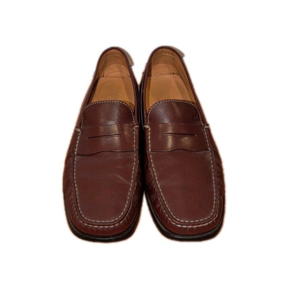 Tods Hickory Brown Leather Slip-On Loafers - Men's Size US 10‎ Preppy Old Money